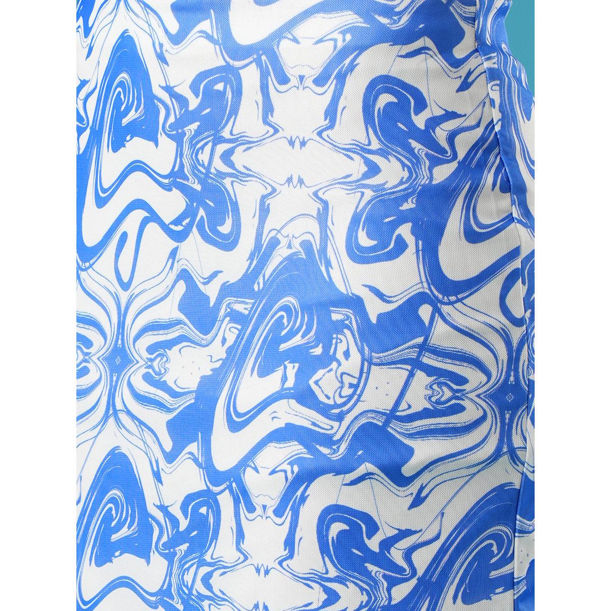 Globus X Styli Blue Printed Side Ruched Top and Skirt Co-Ords-women-clothing-coordsets-image-5