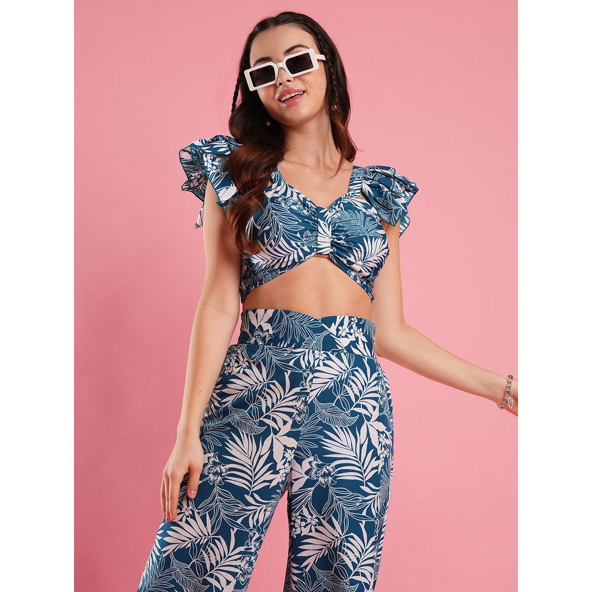 طقم منسق من بنطال وبلوزة قصيرة-women-clothing-coordsets-image-6