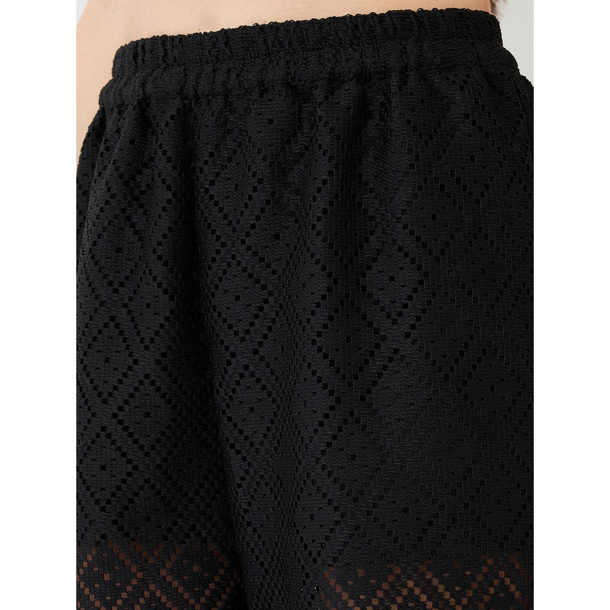 Globus X Styli Black Crochet Shirt and Wide Leg Trousers Co-Ords-women-clothing-coordsets-image-5