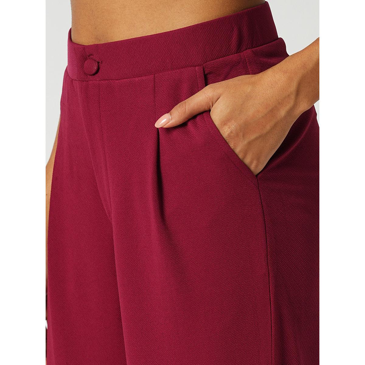 Globus X Styli Maroon Stretchable Crop Blazer and Trousers Workwear Co-Ords-women-clothing-coordsets-image-5