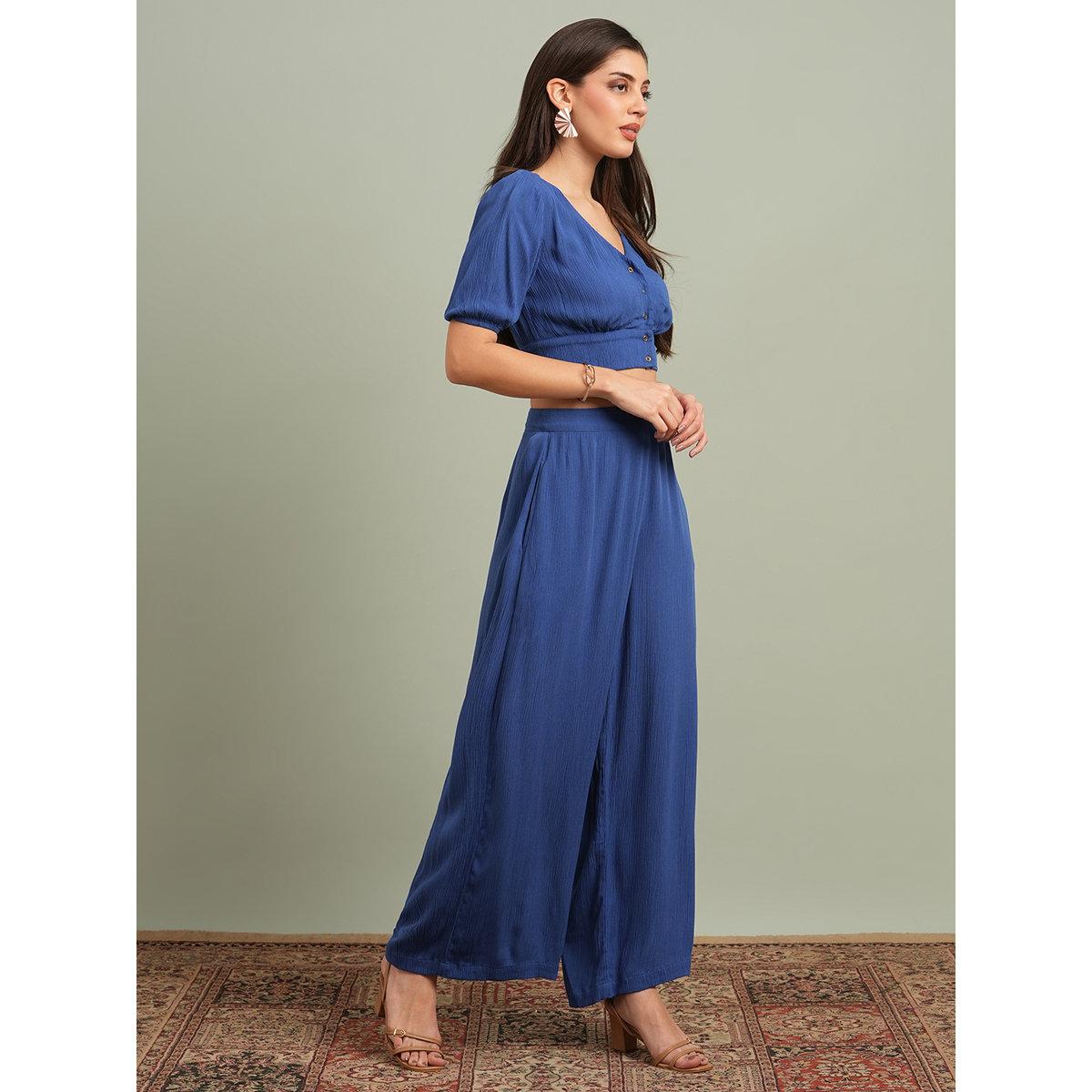 طقم منسق من بنطال وبلوزة قصيرة-women-clothing-coordsets-image-2