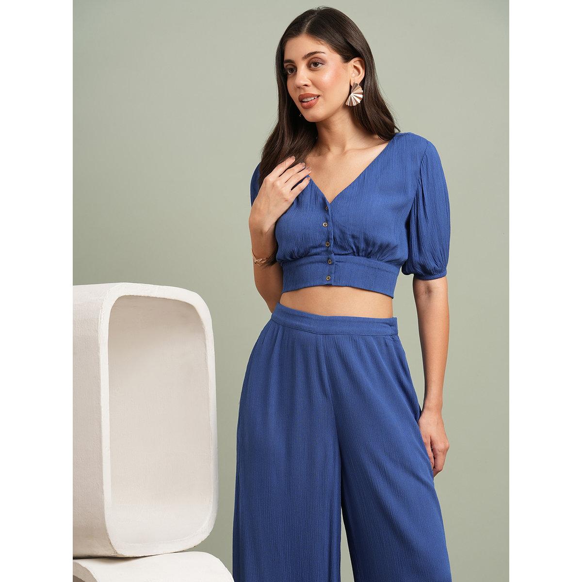 طقم منسق من بنطال وبلوزة قصيرة-women-clothing-coordsets-image-6