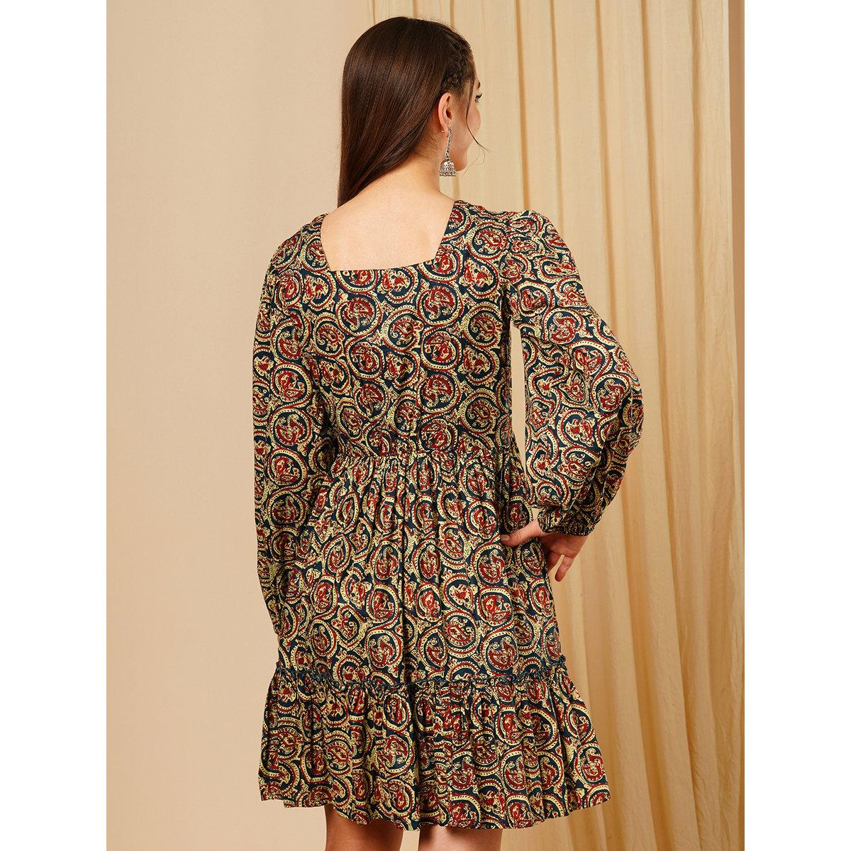 فستان قصير بياقة مربعة-women-clothing-dresses-image-3