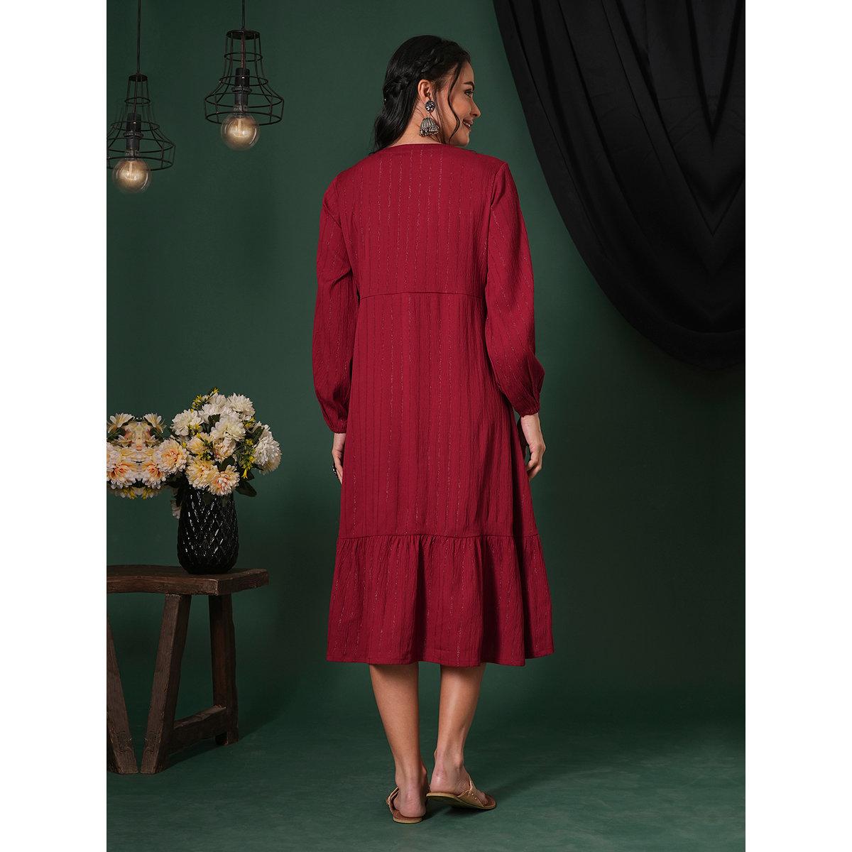 فستان ميدي بتفاصيل مُطرزة-women-clothing-dresses-image-3