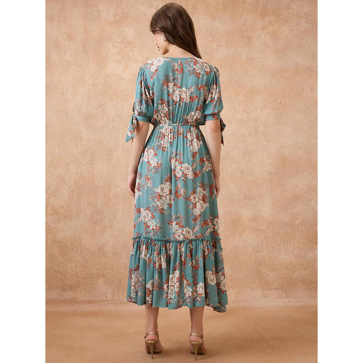 فستان ميدي بطبعة زهور-women-clothing-dresses-image-4