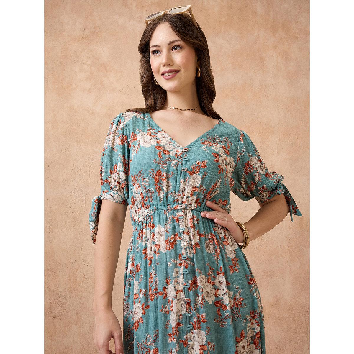 فستان ميدي بطبعة زهور-women-clothing-dresses-image-6