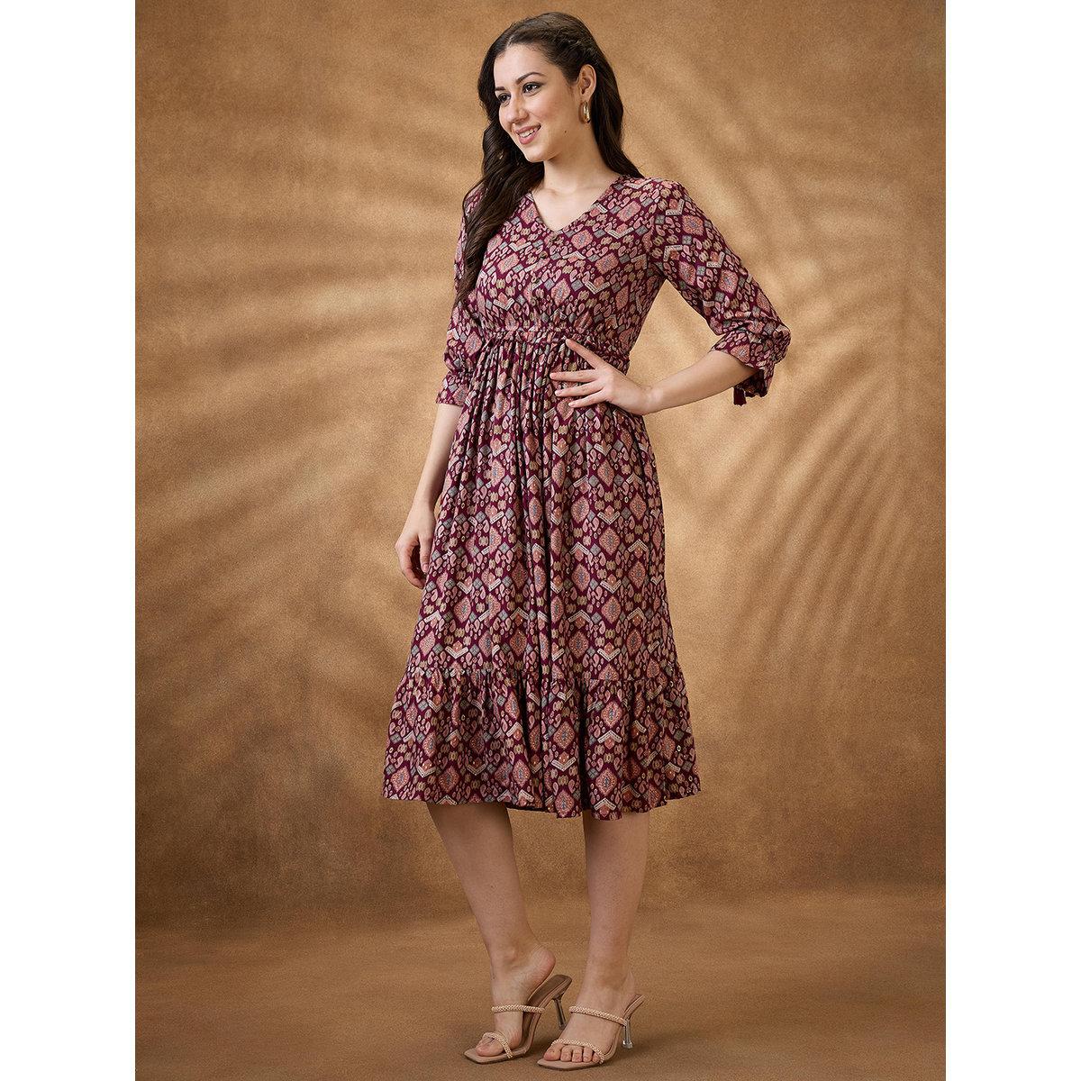فستان ميدي بتفاصيل كشكش-women-clothing-dresses-image-2