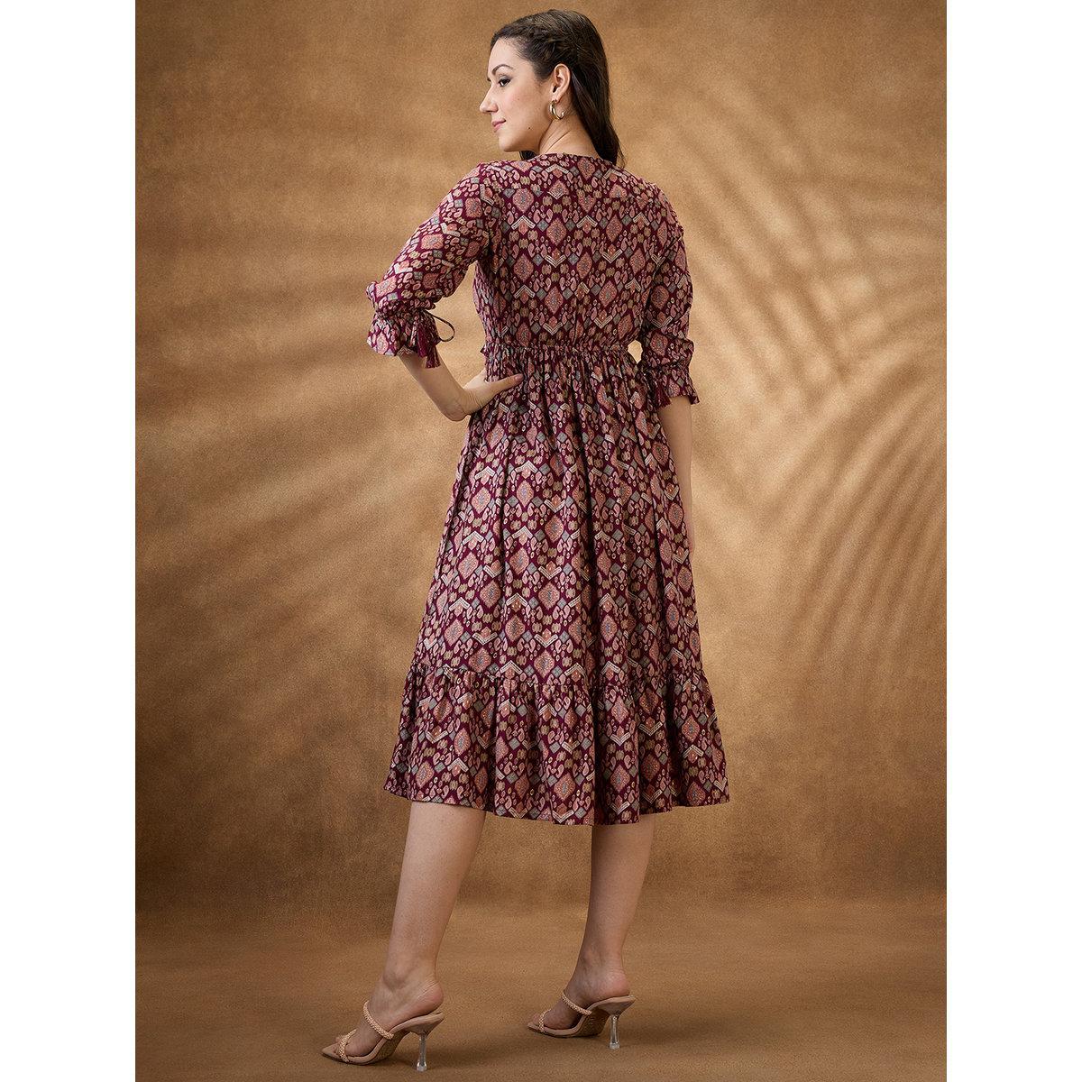 فستان ميدي بتفاصيل كشكش-women-clothing-dresses-image-3