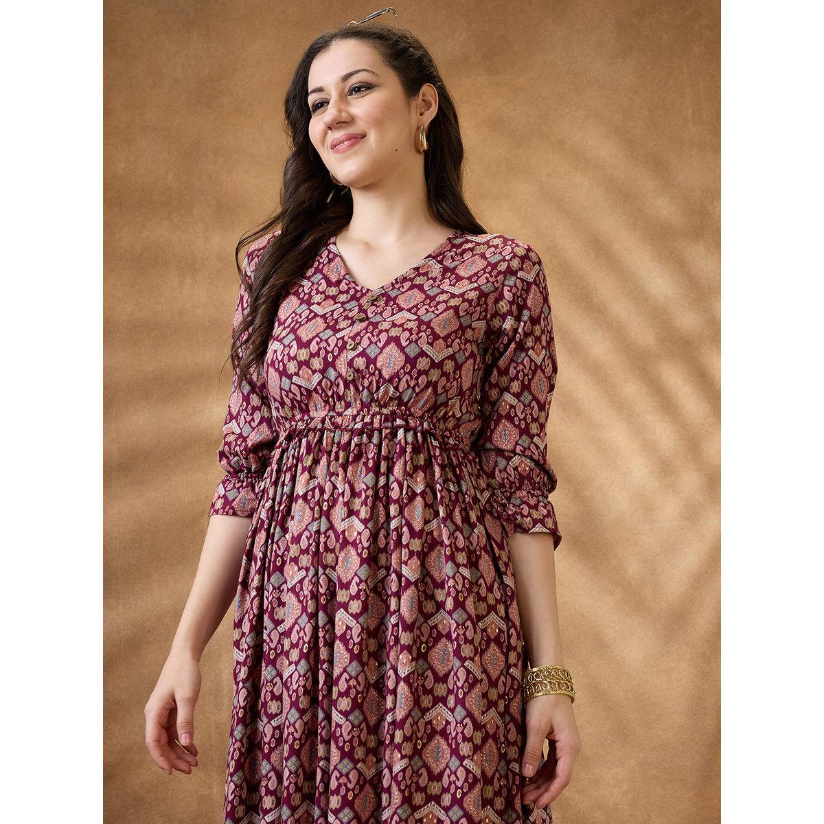فستان ميدي بتفاصيل كشكش-women-clothing-dresses-image-5