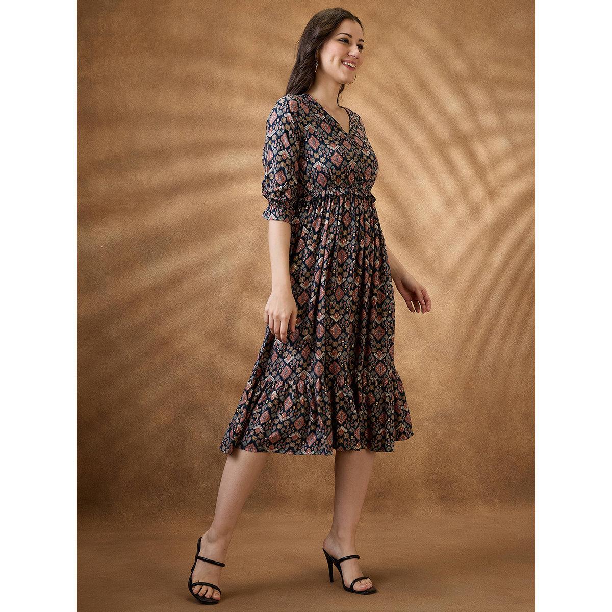 فستان ميدي بتفاصيل كشكش-women-clothing-dresses-image-2