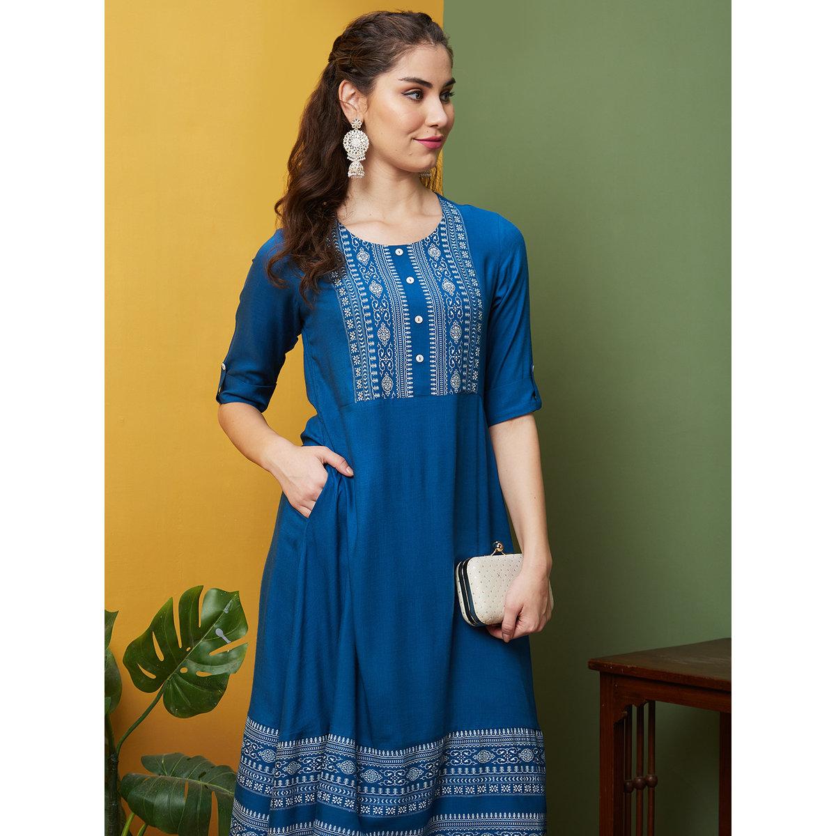 طقم منسق من كورتا وبنطال-women-clothing-ethnicwear-kurtasets-image-6