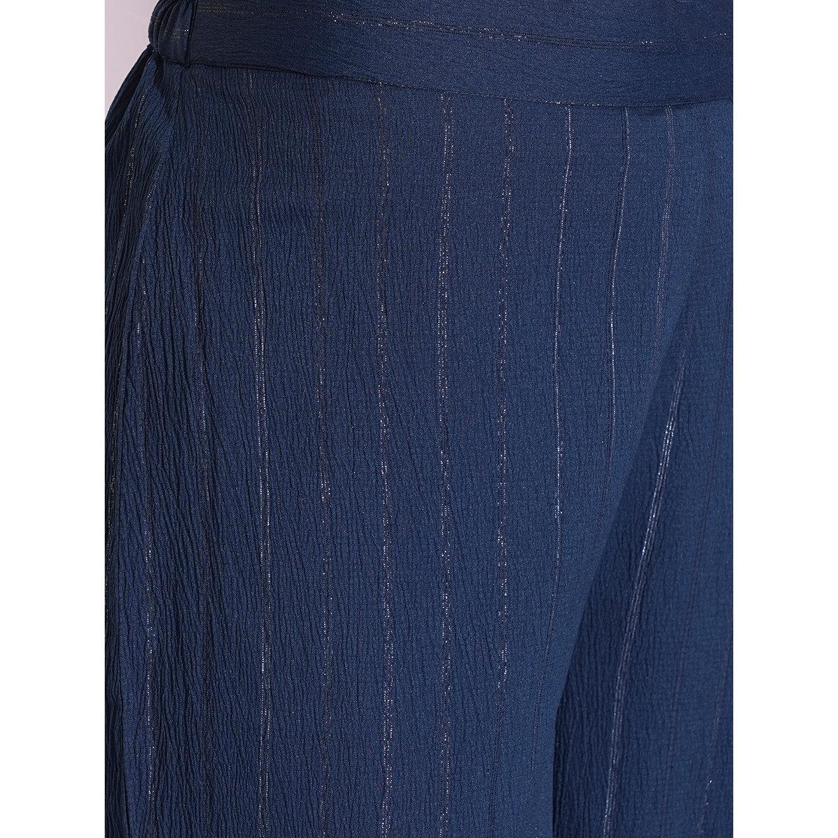 طقم من بنطال وكورتا بتفاصيل لامعة-women-clothing-ethnicwear-kurtasets-image-5