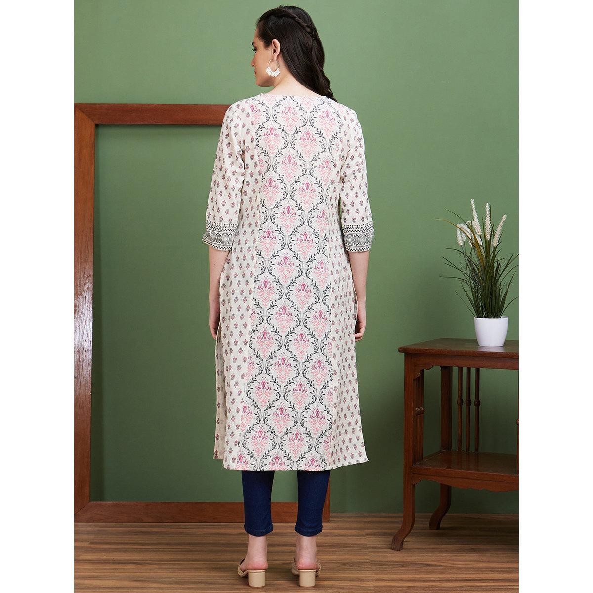 كورتا بقصة مستقيمة-women-clothing-ethnicwear-kurtas-image-3