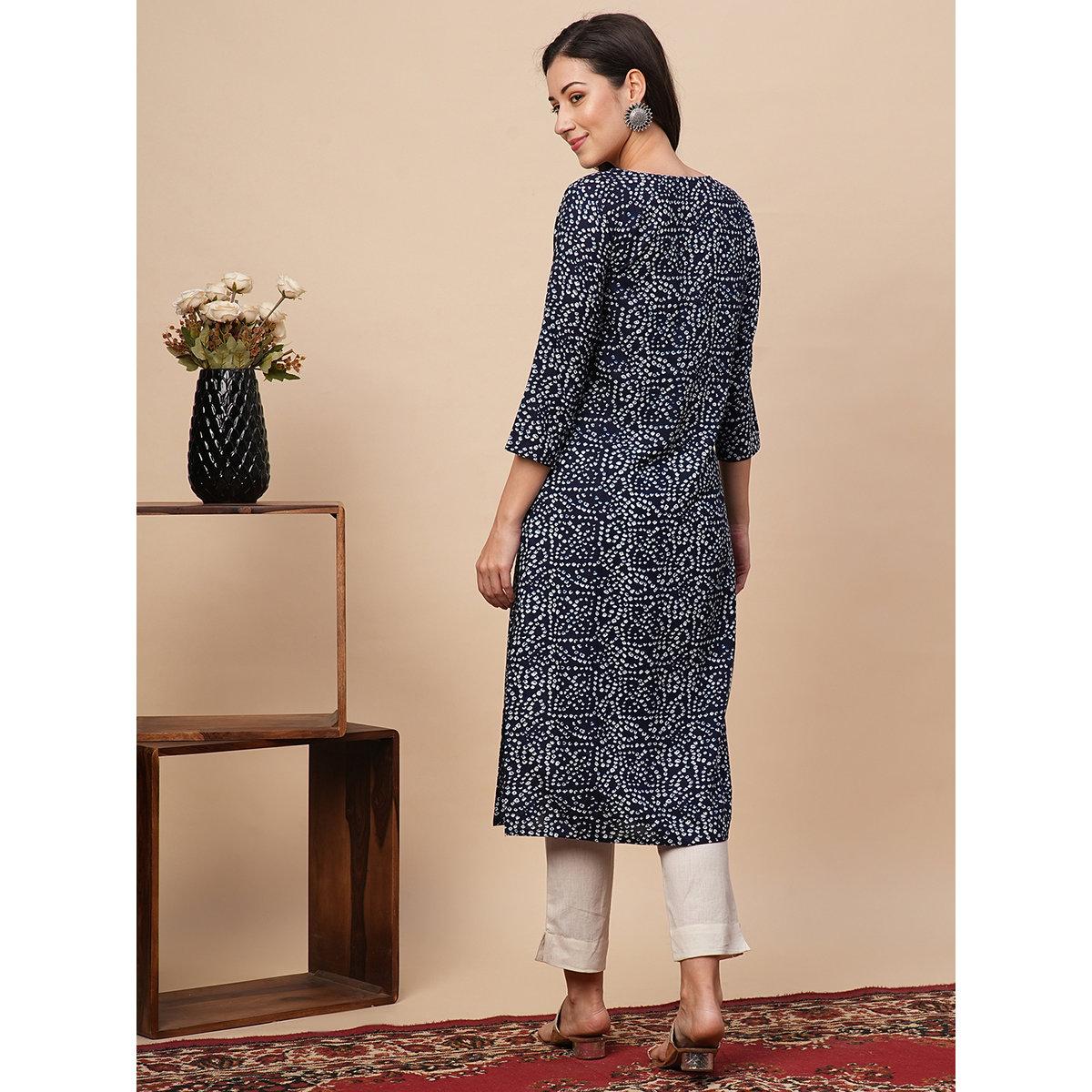 كورتا بقصة مستقيمة-women-clothing-ethnicwear-kurtas-image-3