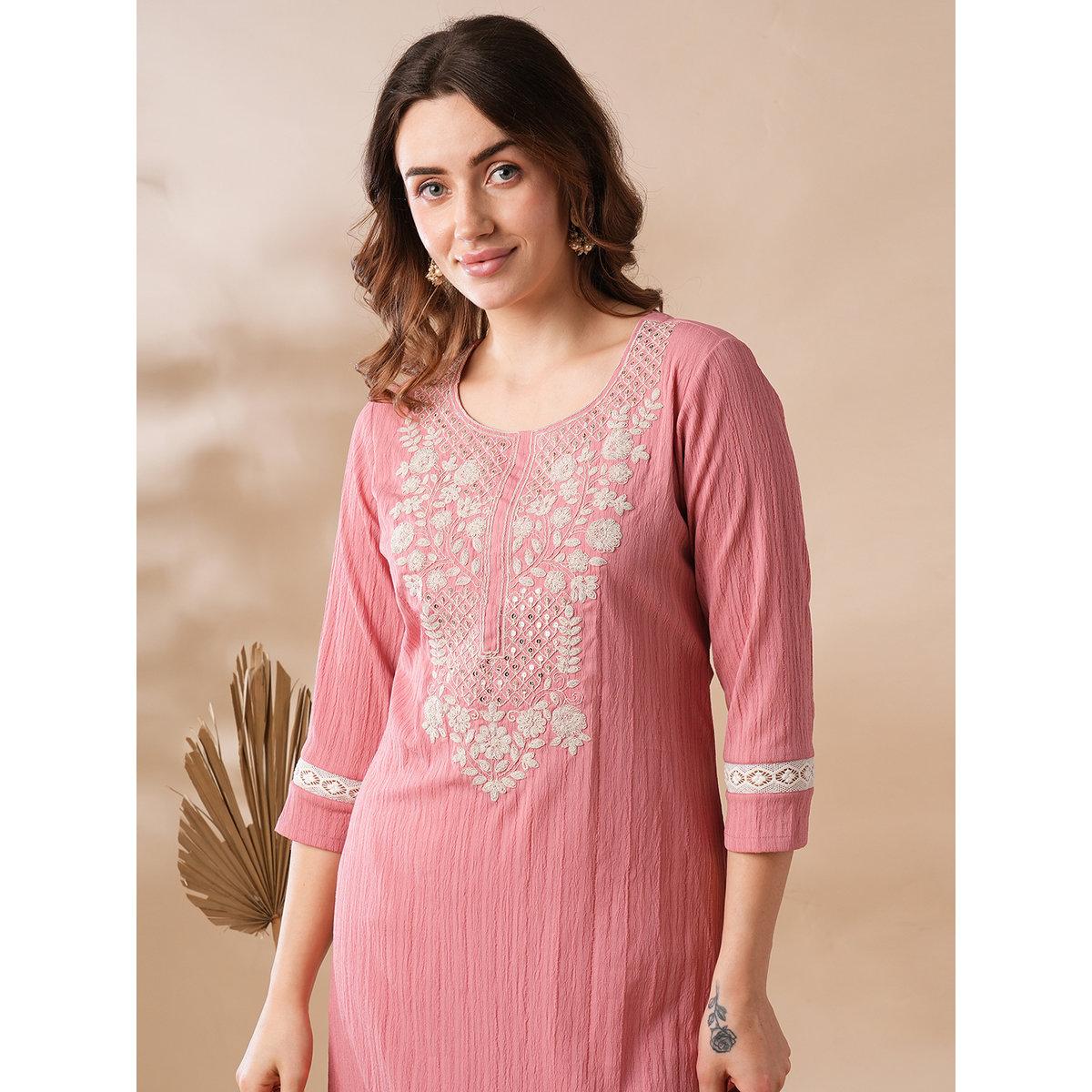 كورتا بتفاصيل مُطرزة-women-clothing-ethnicwear-kurtas-image-5