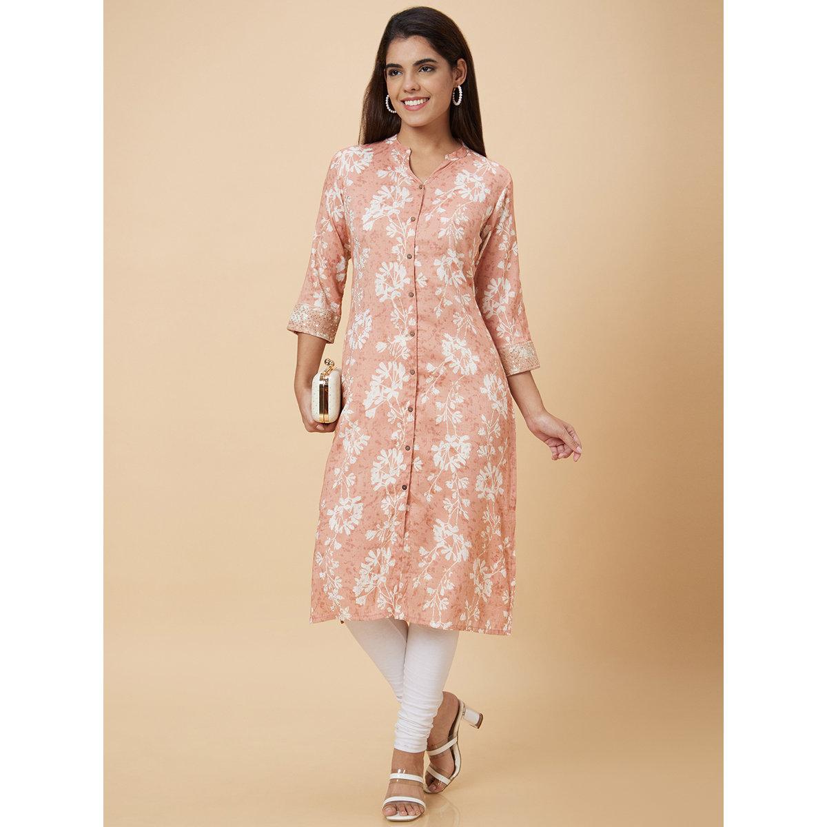 كورتا بقصة مستقيمة وطباعة-women-clothing-ethnicwear-kurtas-image-1