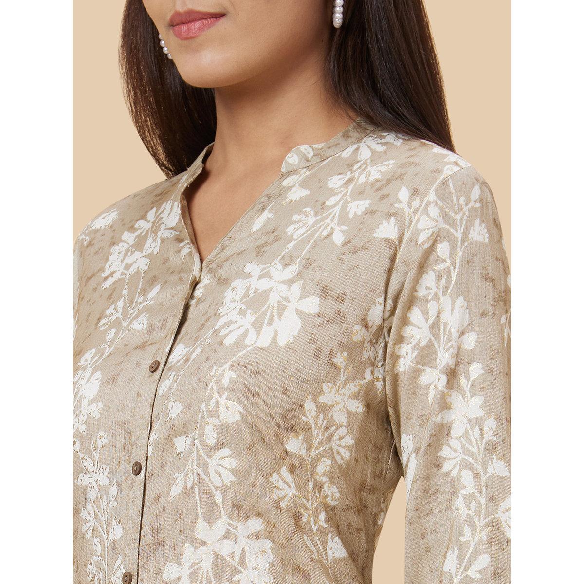 كورتا بطباعة وقصة مستقيمة-women-clothing-ethnicwear-kurtas-image-5