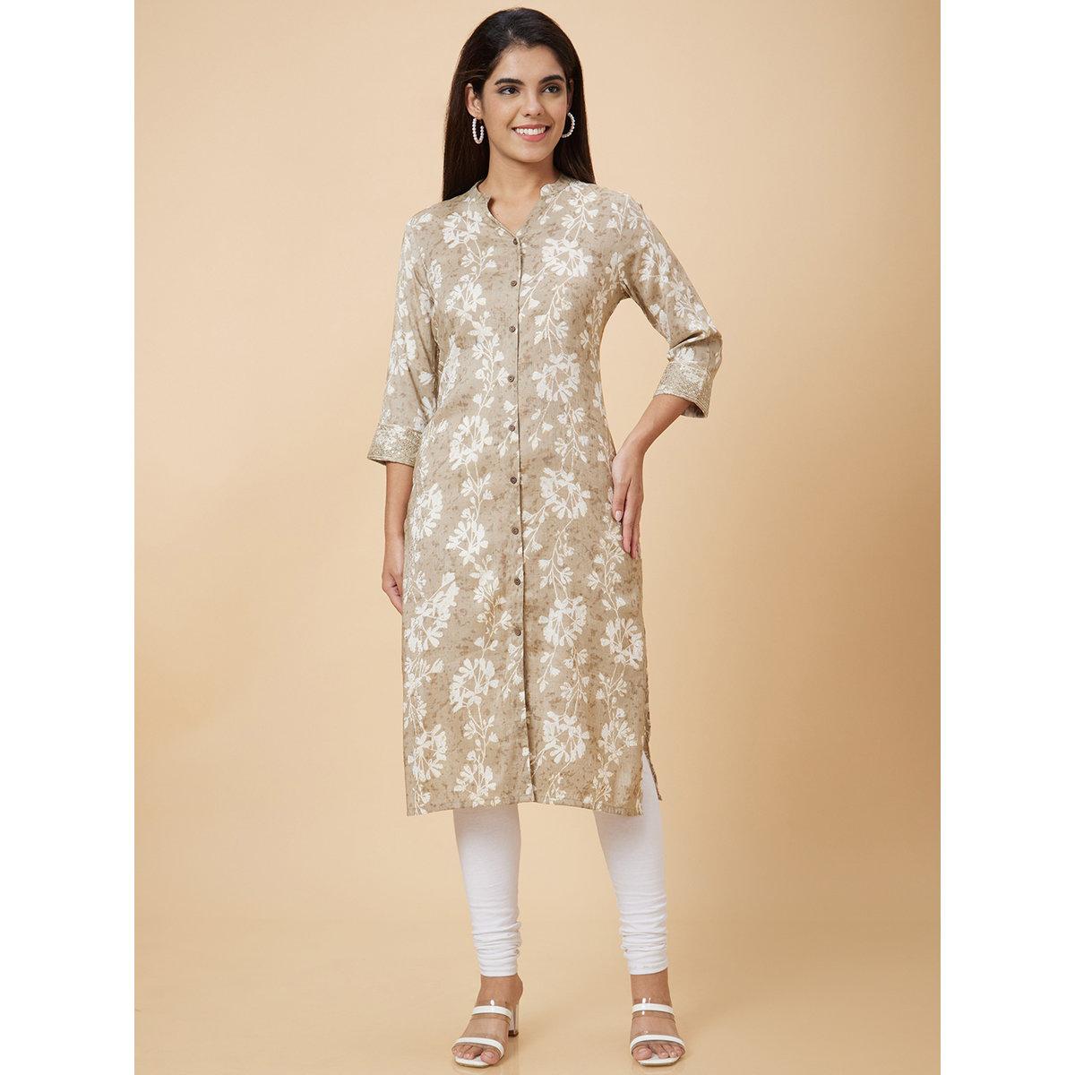 Globus X Styli Women Grey Printed Straight Kurta-women-clothing-ethnicwear-kurtas-image-6