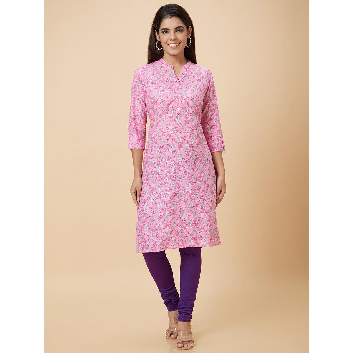 كورتا بطباعة وقصة مستقيمة-women-clothing-ethnicwear-kurtas-image-2