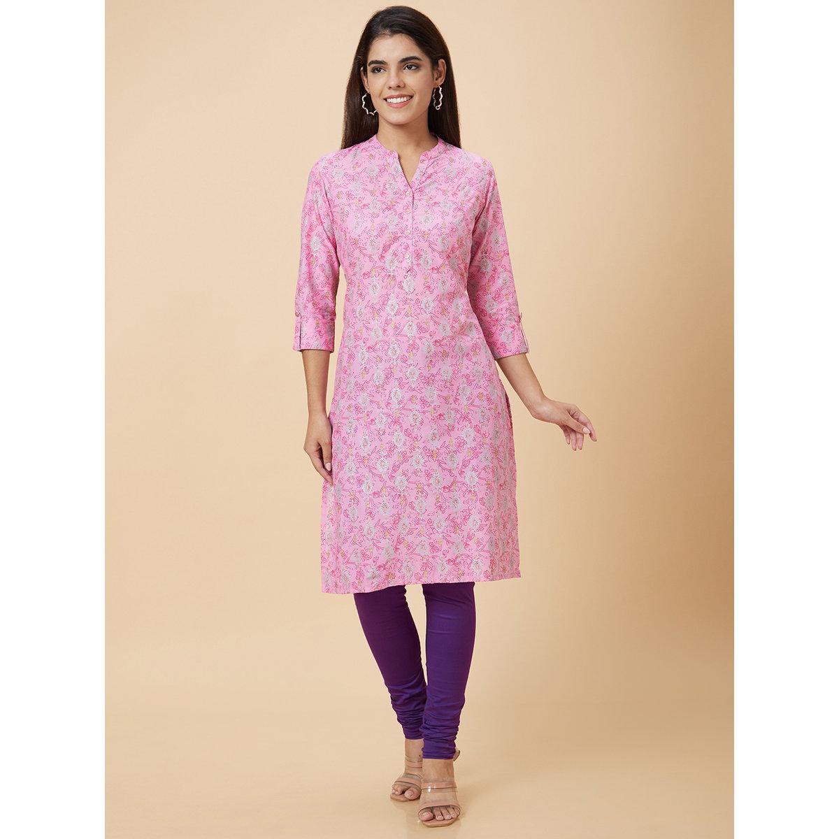 كورتا بطباعة وقصة مستقيمة-women-clothing-ethnicwear-kurtas-image-6