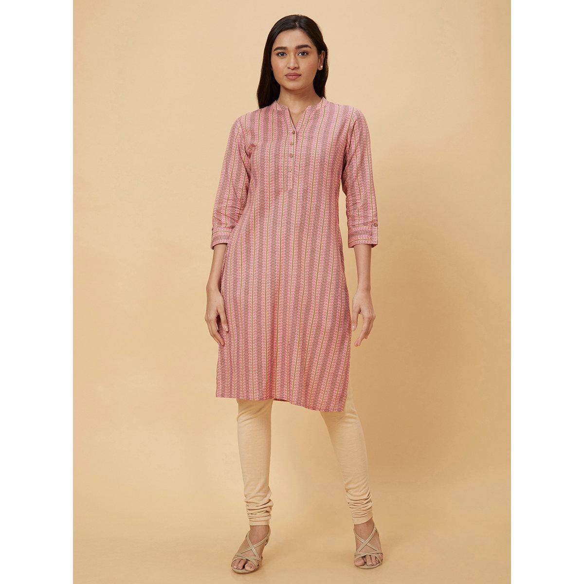 كورتا بقصة مستقيمة وطباعة-women-clothing-ethnicwear-kurtas-image-2
