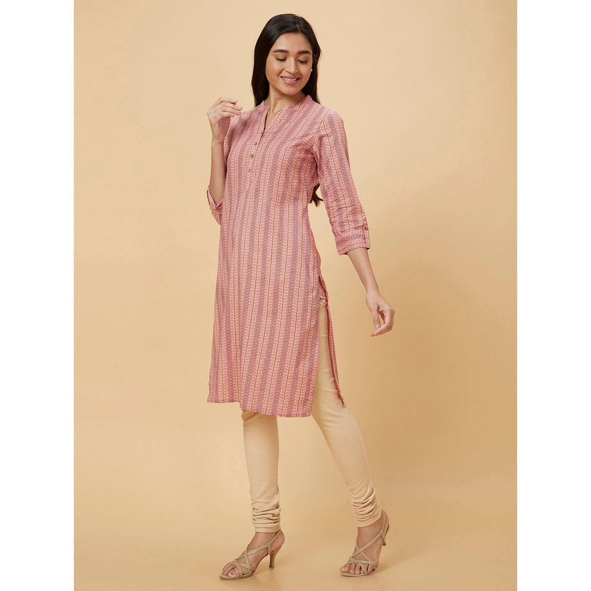 كورتا بقصة مستقيمة وطباعة-women-clothing-ethnicwear-kurtas-image-4