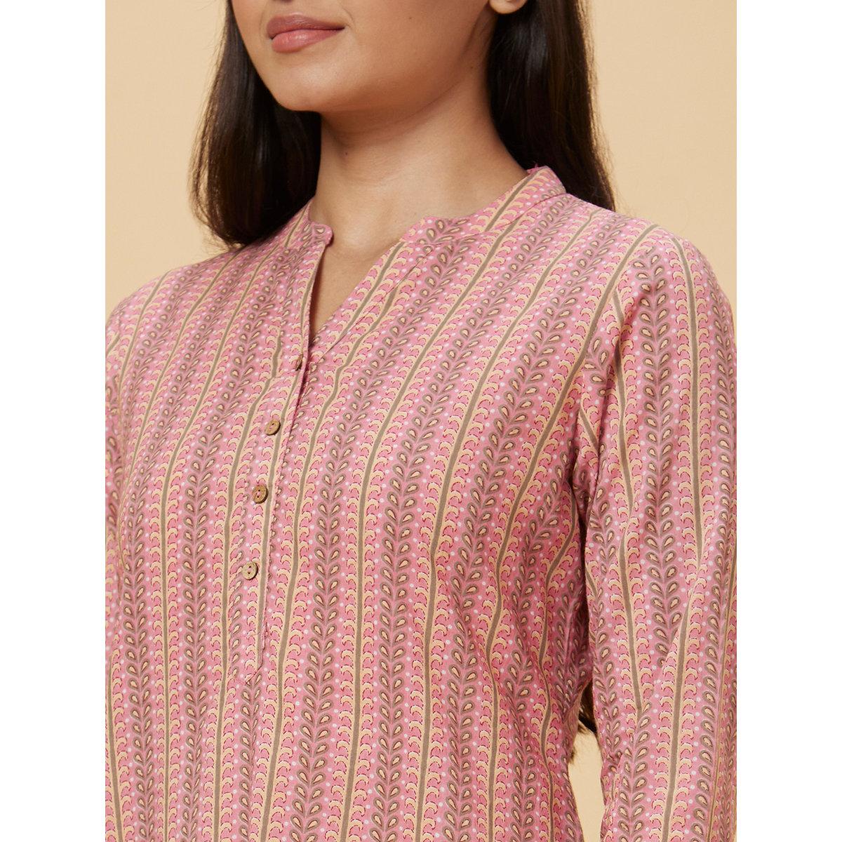 كورتا بقصة مستقيمة وطباعة-women-clothing-ethnicwear-kurtas-image-5