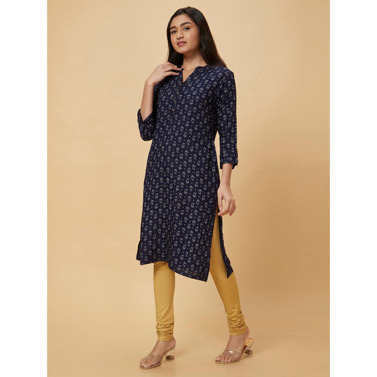 كورتا بطباعة وقصة مستقيمة-women-clothing-ethnicwear-kurtas-image-4