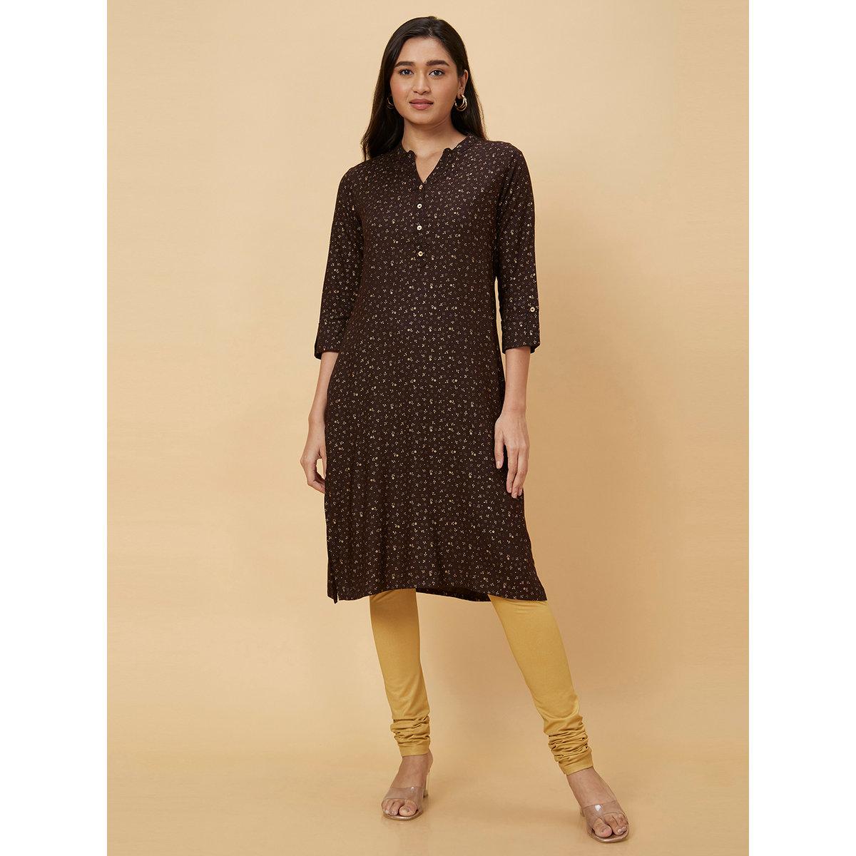 كورتا بطباعة وقصة مستقيمة-women-clothing-ethnicwear-kurtas-image-2