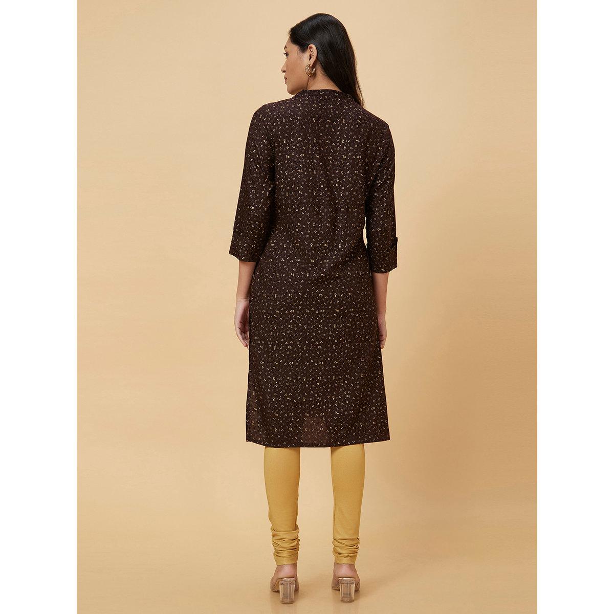 كورتا بطباعة وقصة مستقيمة-women-clothing-ethnicwear-kurtas-image-3