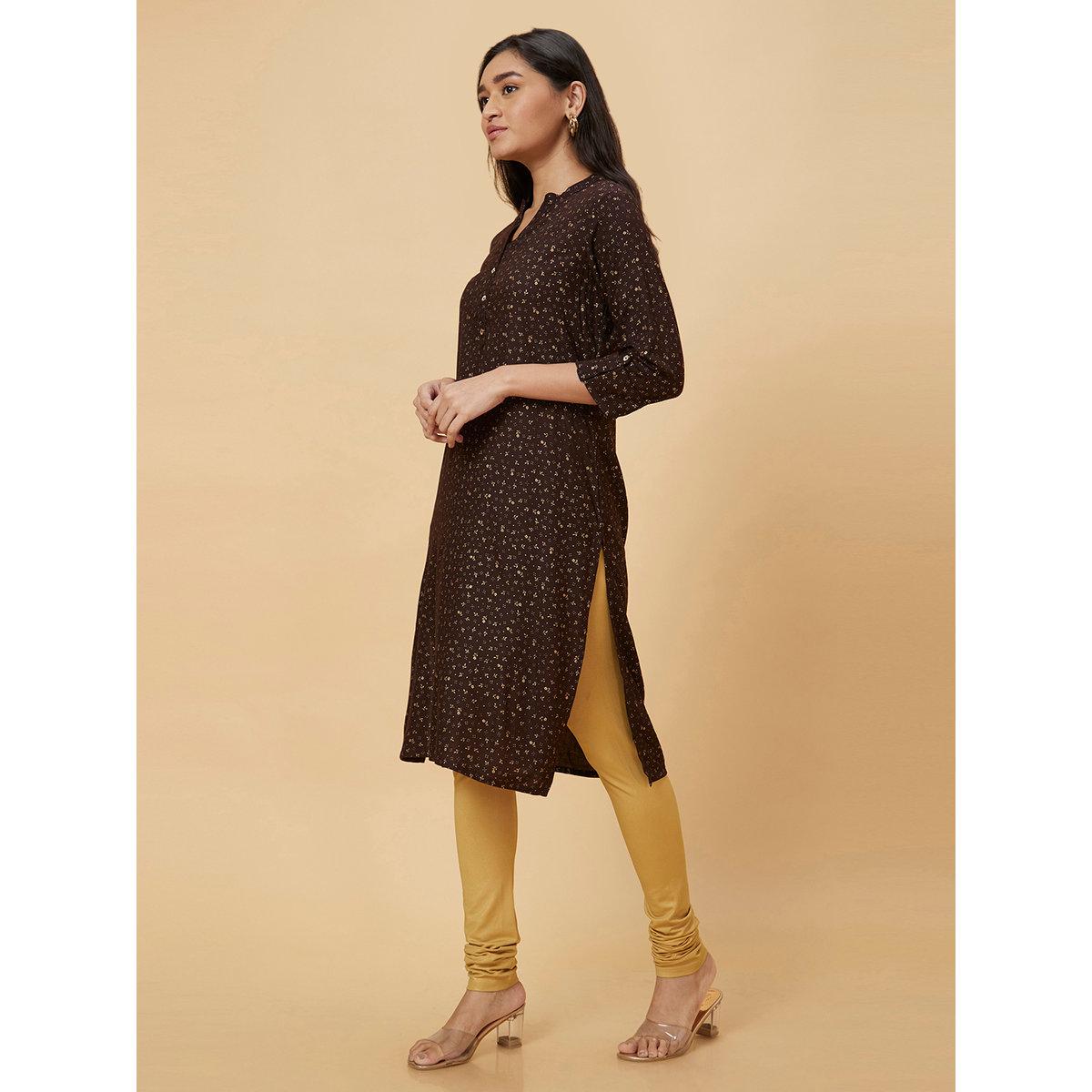 كورتا بطباعة وقصة مستقيمة-women-clothing-ethnicwear-kurtas-image-4