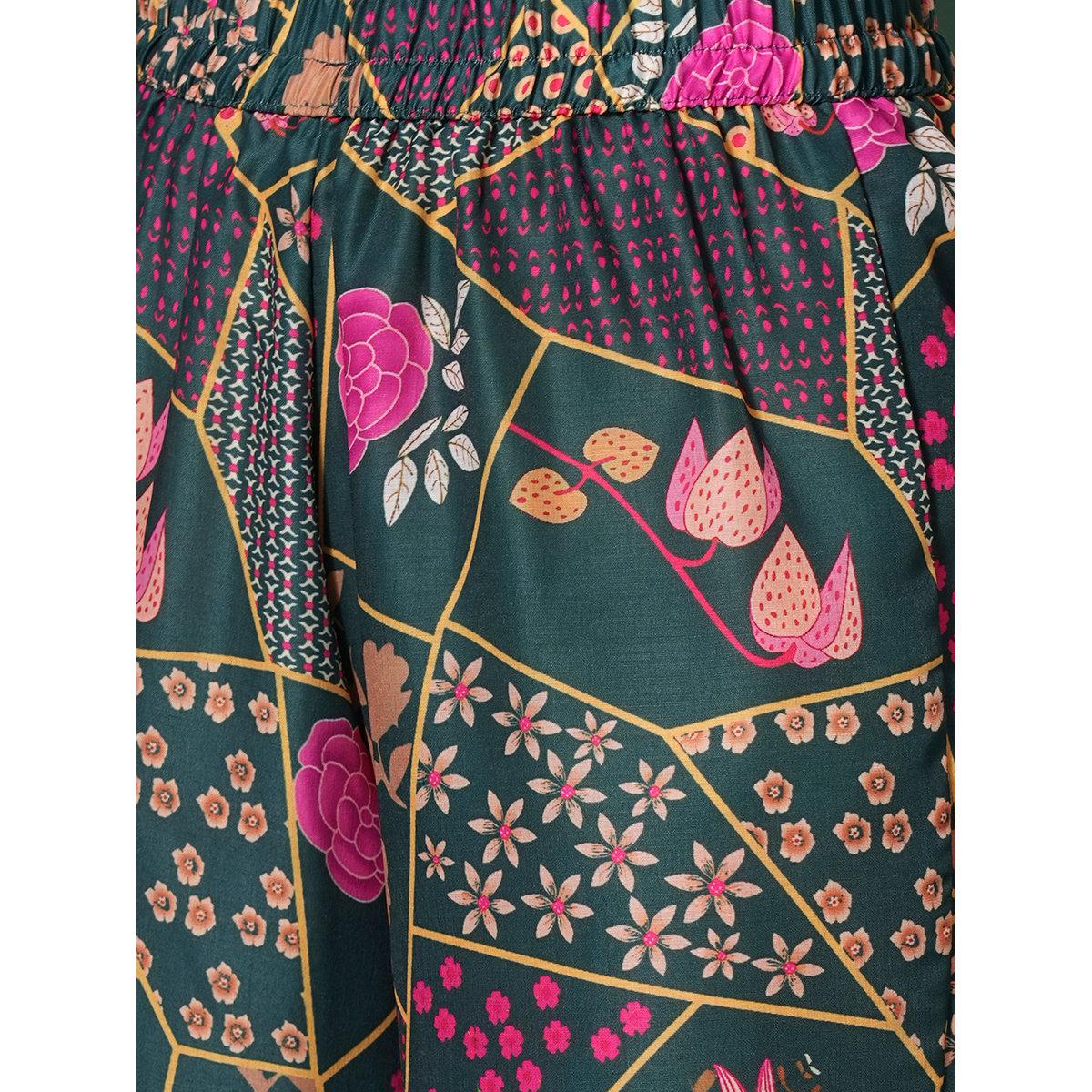 طقم من بنطال وكورتا بطبعة مُتباينة-women-clothing-ethnicwear-kurtasets-image-5