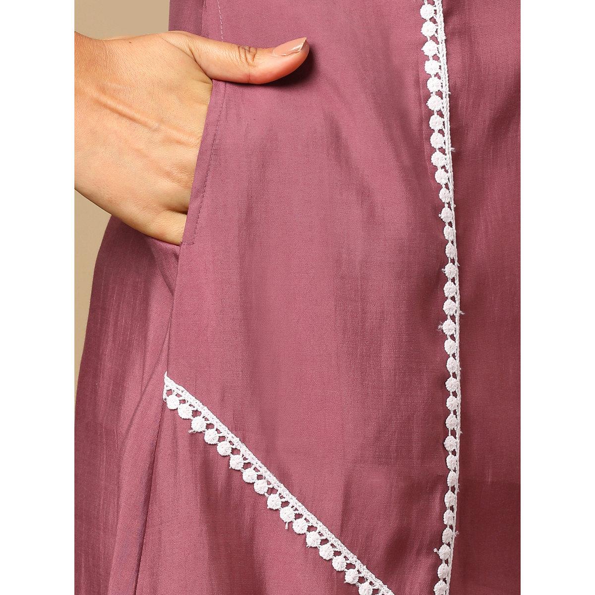 كورتا بتفاصيل مُطرزة ودانتيل-women-clothing-ethnicwear-kurtas-image-5