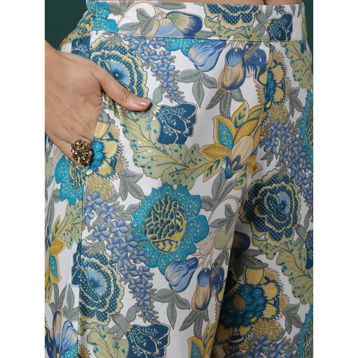 طقم من بنطال وكورتا مُطرزة-women-clothing-ethnicwear-kurtasets-image-5