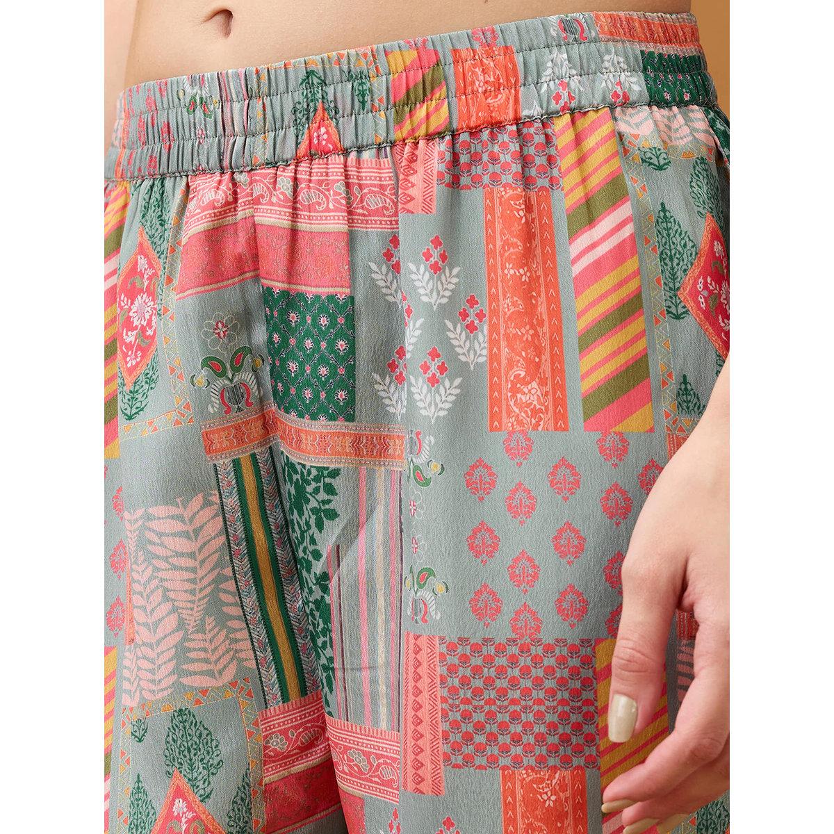طقم من بنطال وكورتا-women-clothing-ethnicwear-kurtasets-image-5