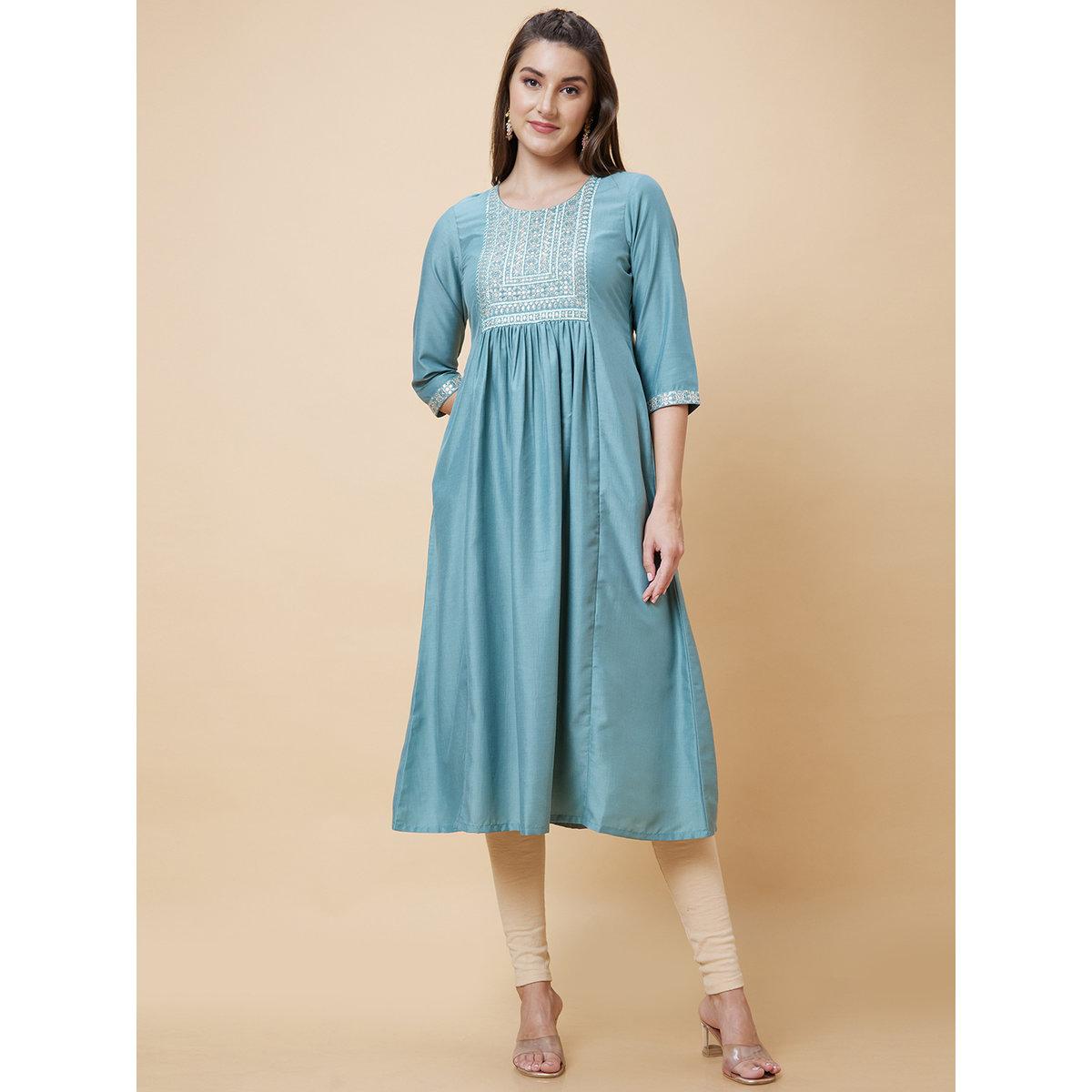 كورتا بتفاصيل مُطرزة-women-clothing-ethnicwear-kurtas-image-2
