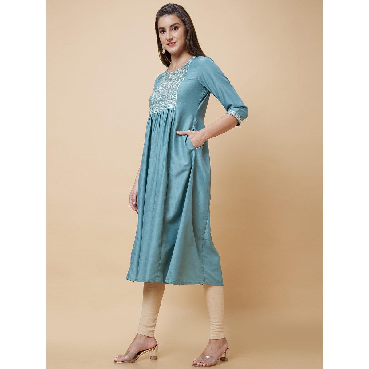 كورتا بتفاصيل مُطرزة-women-clothing-ethnicwear-kurtas-image-3