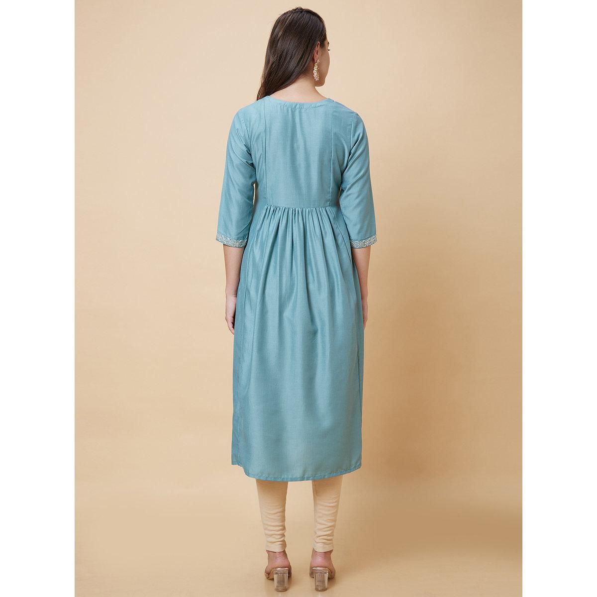 كورتا بتفاصيل مُطرزة-women-clothing-ethnicwear-kurtas-image-4