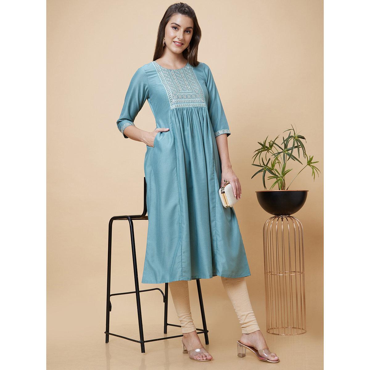 كورتا بتفاصيل مُطرزة-women-clothing-ethnicwear-kurtas-image-6