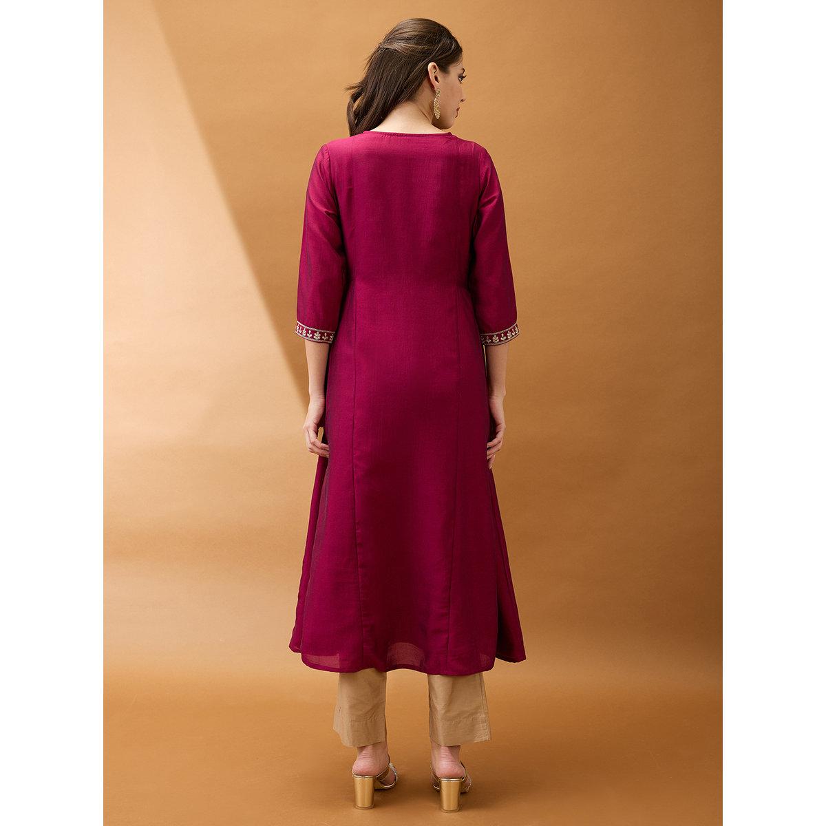 كورتا بتفاصيل مُطرزة-women-clothing-ethnicwear-kurtas-image-3