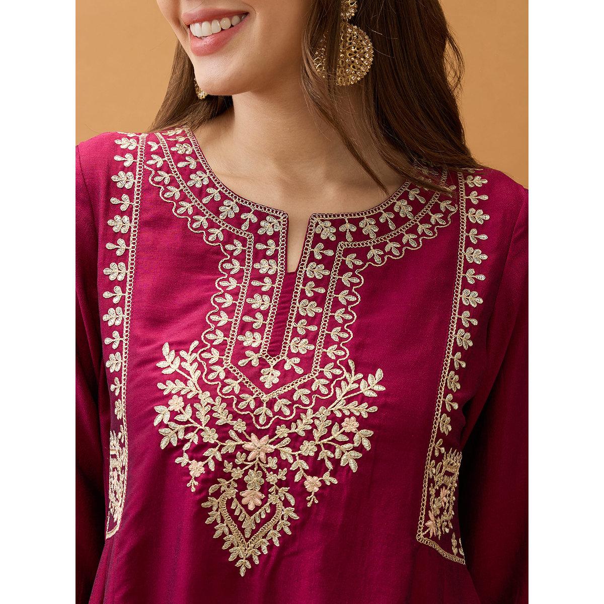 كورتا بتفاصيل مُطرزة-women-clothing-ethnicwear-kurtas-image-4
