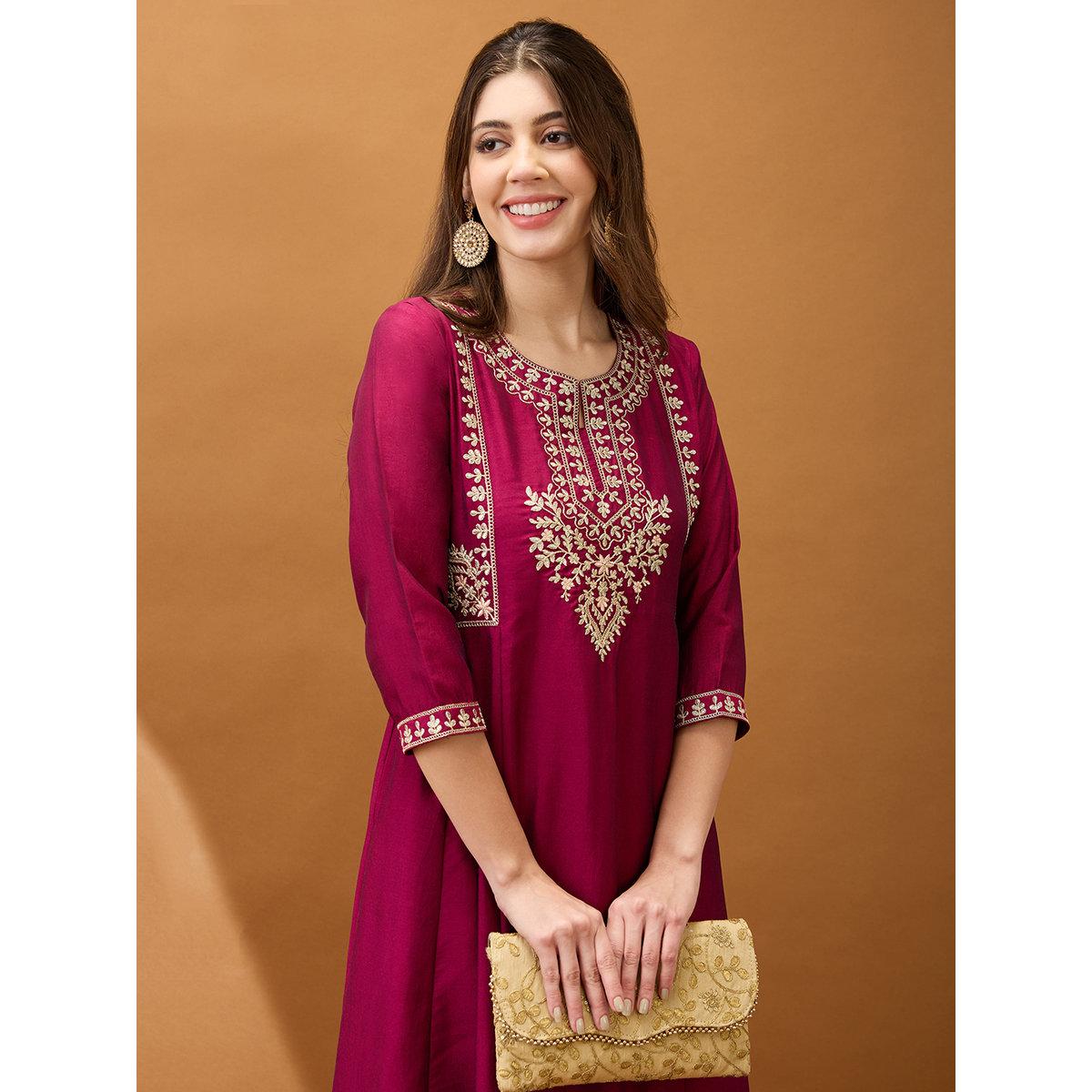 كورتا بتفاصيل مُطرزة-women-clothing-ethnicwear-kurtas-image-5