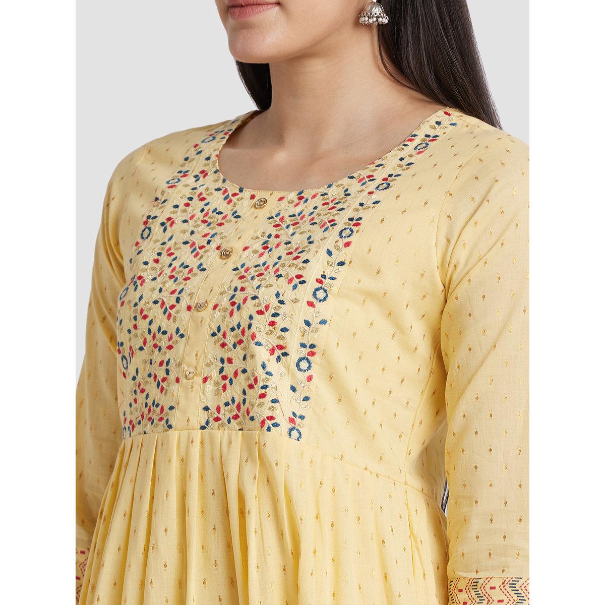 كورتا بطباعة وياقة دائرية-women-clothing-ethnicwear-kurtas-image-5