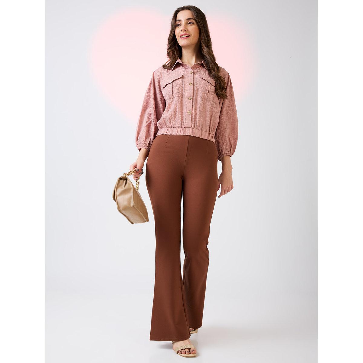 Globus X Styli Pink Textured Shirt with Utility Pockets-women-clothing-shirtsandblouses-shirts-image-5