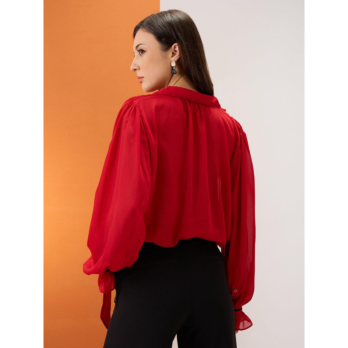 بلوزة شيفون بتفاصيل ربطة-women-clothing-shirtsandblouses-shirts-image-3