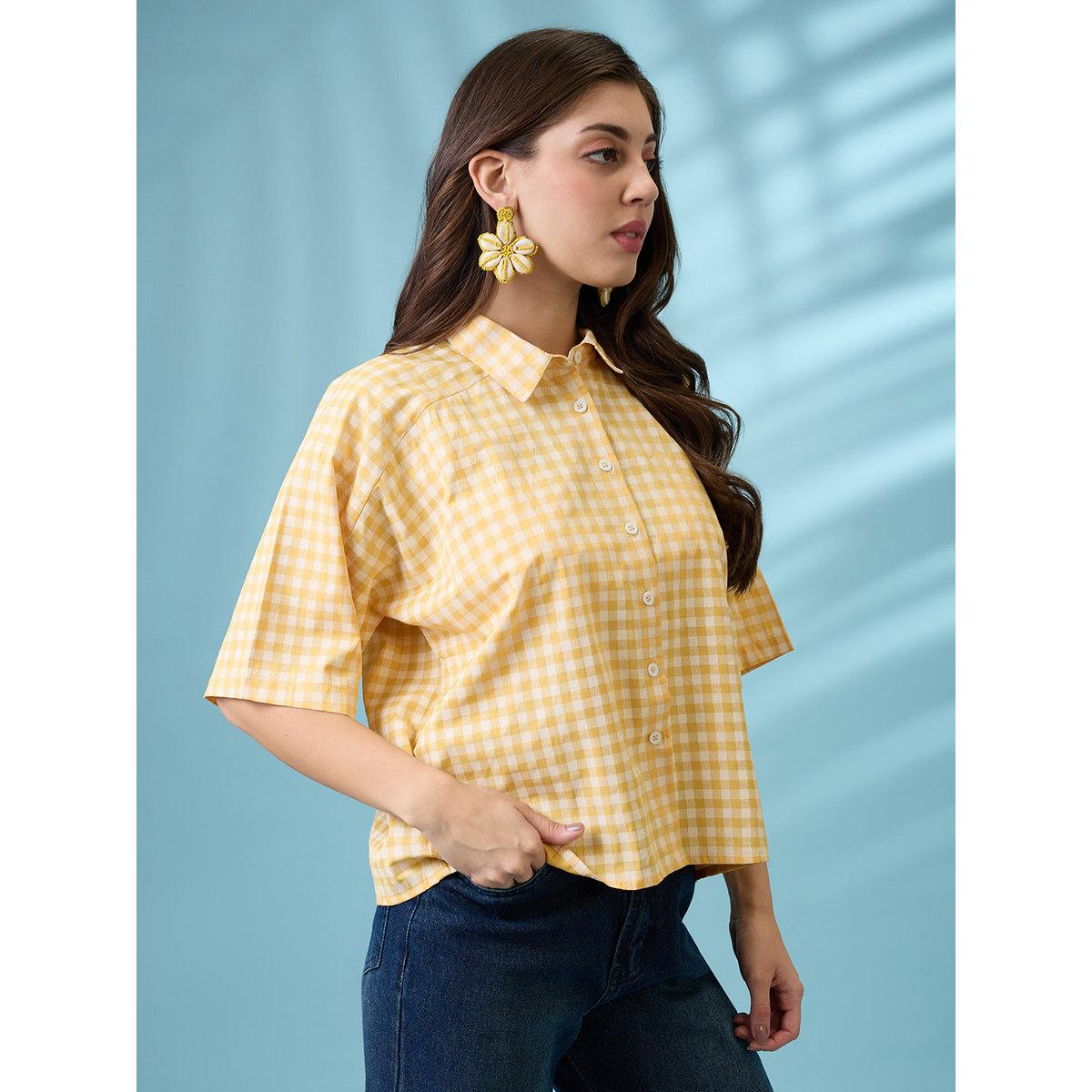 بلوزة بطبعة مربعات جنجهام-women-clothing-shirtsandblouses-shirts-image-2