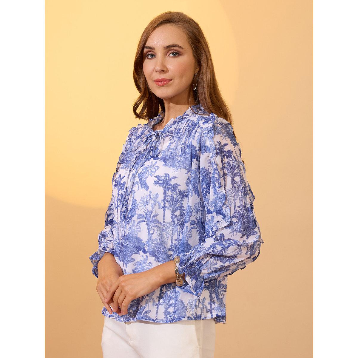 بلوزة بتفاصيل كشكش وطبعة تروبيكال-women-clothing-shirtsandblouses-blouses-image-2