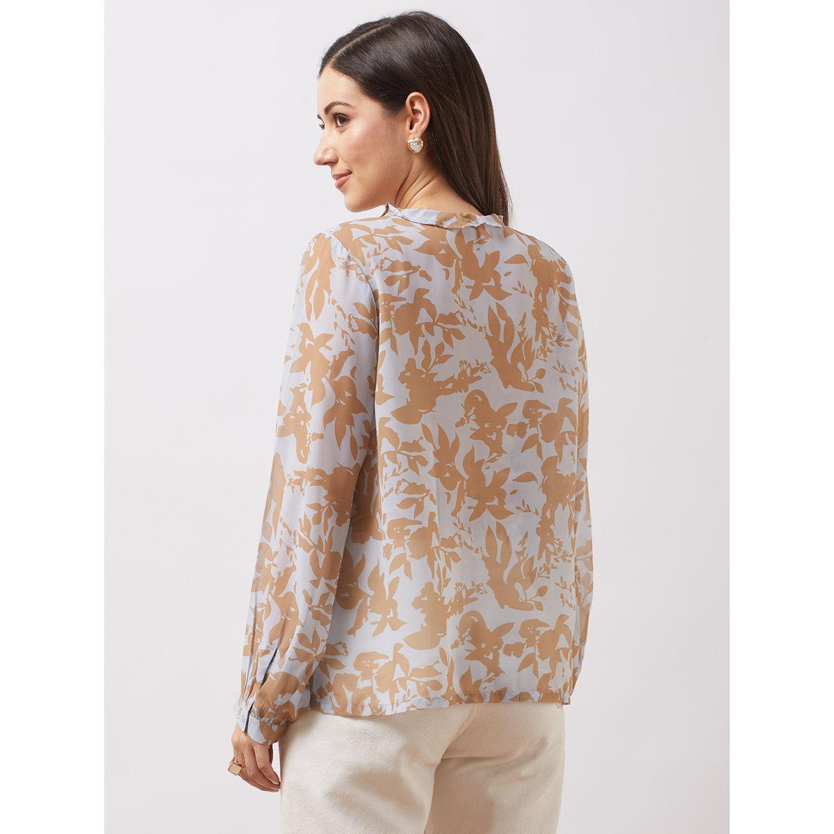 Globus X Styli Multi Ruffle Detail Georgette Top-women-clothing-shirtsandblouses-blouses-image-3