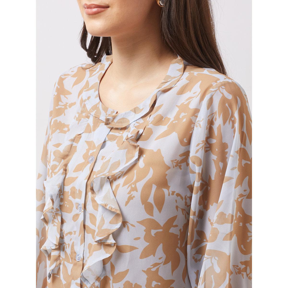 Globus X Styli Multi Ruffle Detail Georgette Top-women-clothing-shirtsandblouses-blouses-image-4