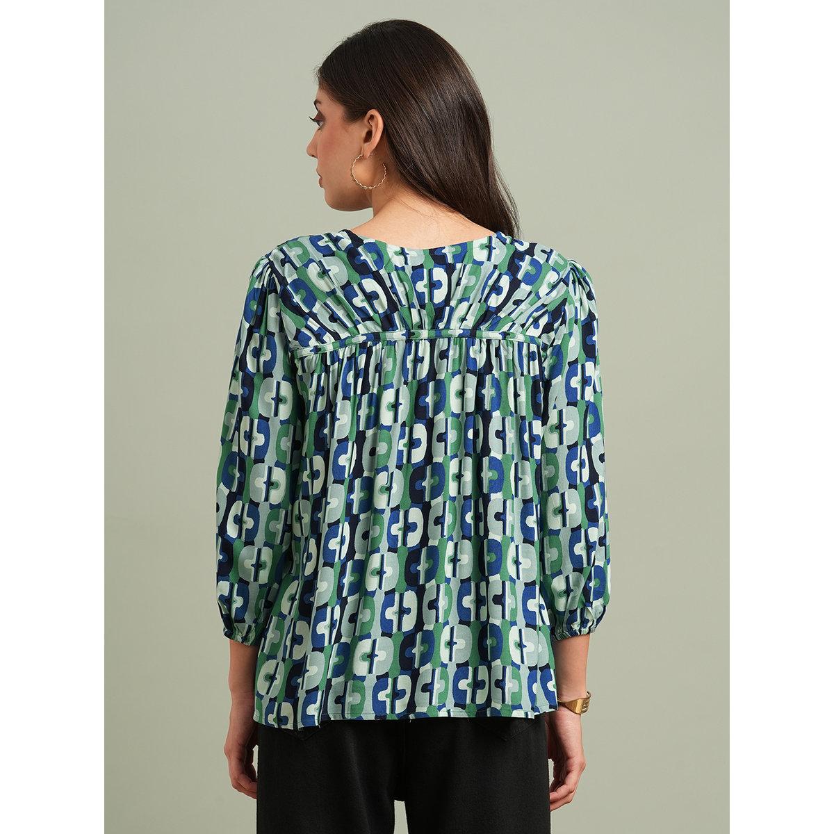بلوزة مُطبعة بالكامل بتفاصيل أربطة-women-clothing-shirtsandblouses-blouses-image-3